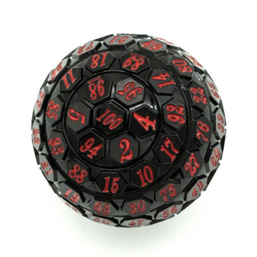 Black Raised Face Acrylic with Box - D100 RPG Dice